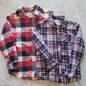 EUC 2 Plaid Flannels - Girls 7/8